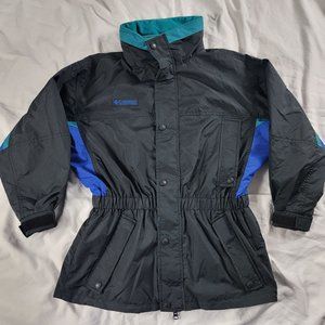 Columbia Long Peak Youth 10/12 Black Blue Winter Jacket Snow Outdoors Warm Hood